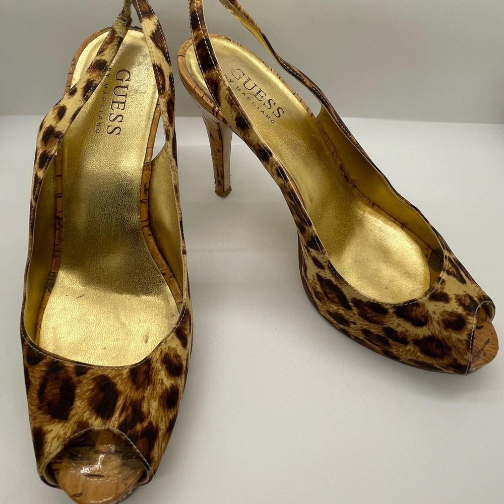 Guess Leopard Print Slingback’s